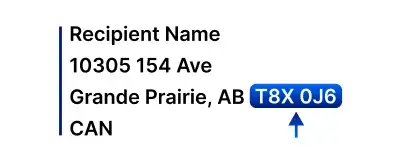 Canada postal code format