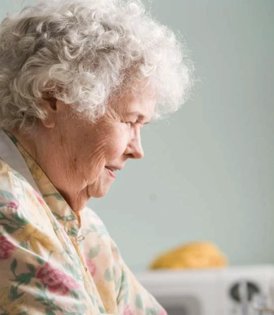 Grandmother looking downward